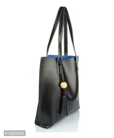 TSK Women's Tote Bag and Handbag (Black)-thumb2