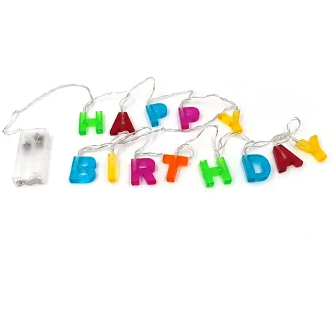 ARH DECORATIVES Plastic Happy Birthday 13 LED Letter Battery Operated String Lights, Outdoor String Lights (Multicolour)