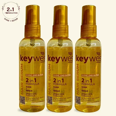 Keywest Professional Shine  Gloss Hair Serum for Women Men Dry Frizzy Hair Pack of 3 300 ml