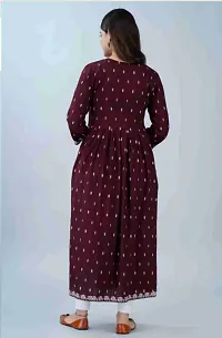 Women's Rayon Fabric Beautiful Printed Nayra Cut Kurti-thumb1