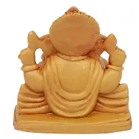 Kartique Car Dashboard Idol Ganesha Murti for Desk Office Study Table Height 2.75 Inch Brown Color Size Small-thumb3