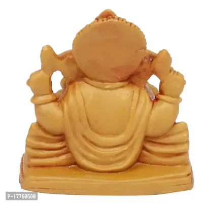 Kartique Car Dashboard Idol Ganesha Murti for Desk Office Study Table Height 2.75 Inch Brown Color Size Small-thumb4