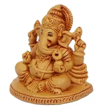 Kartique Car Dashboard Idol Ganesha Murti for Desk Office Study Table Height 2.75 Inch Brown Color Size Small-thumb2