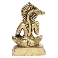 Karituqe Brass Bhagwan Hanuman Idol in The Blessing Pose Murti for Home Mandir in Gold Color-thumb3