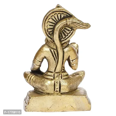 Karituqe Brass Bhagwan Hanuman Idol in The Blessing Pose Murti for Home Mandir in Gold Color-thumb4