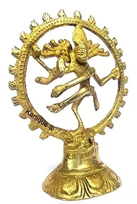 Kartique Dancing God Shiva Brass Natraja Statue Idol Murti Home D?cor Gift 5 Inches-thumb1