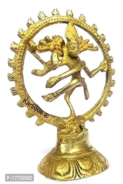 Kartique Dancing God Shiva Brass Natraja Statue Idol Murti Home D?cor Gift 5 Inches-thumb2