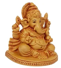 Kartique Car Dashboard Idol Ganesha Murti for Desk Office Study Table Height 2.75 Inch Brown Color Size Small-thumb1