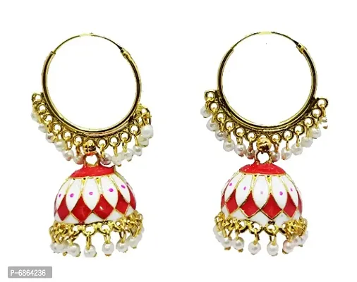 Bollywood Earrings Set, Hoop Pearls Earrings Set, MeenakariEarrings  Indian Earrings Set, Jhumka Jhumki Earrings Set This Earring Is About 6cm long