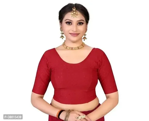 Reliable Maroon Lycra Embellished Stitched Blouse For Women