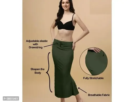 Stylish Green Lycra Solid Saree Shapewear For Women