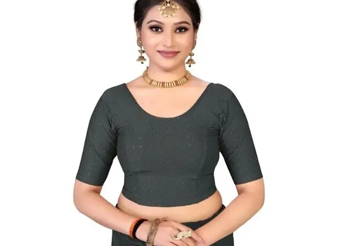 Reliable Lycra Embellished Stitched Blouse For Women