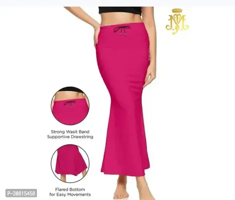 Stylish Pink Lycra Solid Saree Shapewear For Women