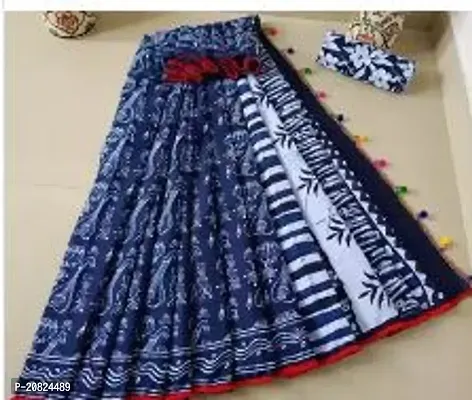 Fancy Cotton Saree with Blouse Piece for Women-thumb0