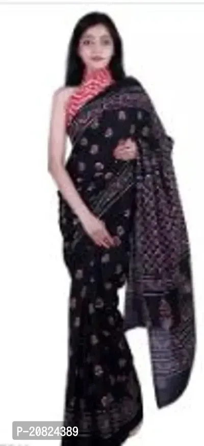 Fancy Cotton Saree with Blouse Piece for Women-thumb0