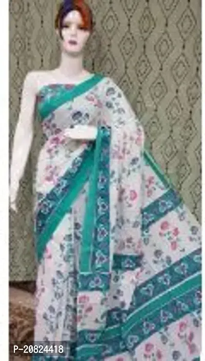 Fancy Cotton Saree with Blouse Piece for Women-thumb0