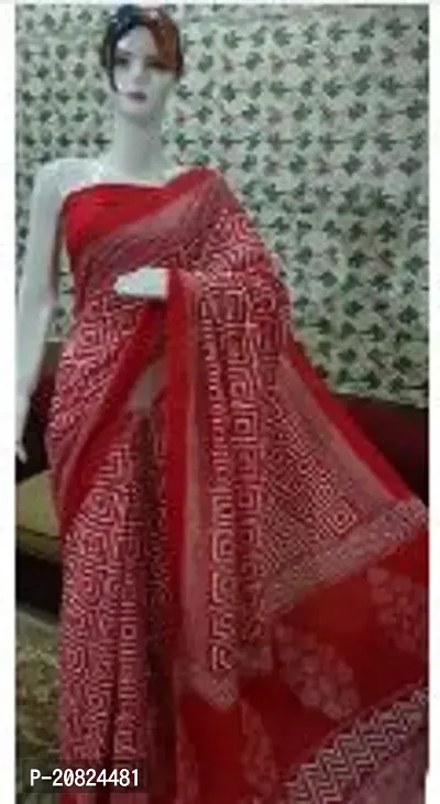 Fancy Cotton Saree with Blouse Piece for Women-thumb0