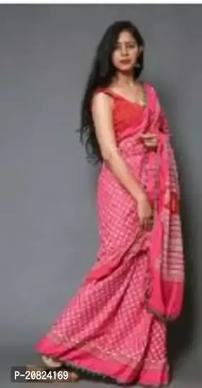 Fancy Cotton Saree with Blouse Piece for Women-thumb0