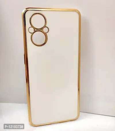 Thubans Soft Silicone Back Cover with Golden Frame Case Pattern for Oppo F21 Pro 5G