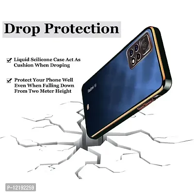 Thubans Soft Silicone Back Cover with Transparent and Golden Frame Case Pattern for Redmi Note 11/ Note 11s-thumb2