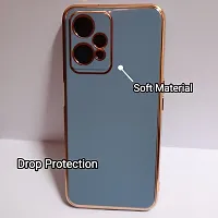 Thubans Soft Silicone Back Cover with Multiple Colur and Golden Frame for Realme 9 Pro (Blue)-thumb2