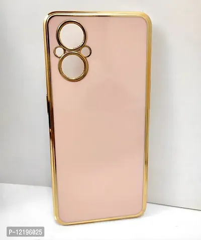 Thubans Soft Silicone Back Cover with Golden Frame Case Pattern for Oppo F21 Pro 5G