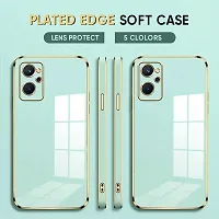 Thubans Soft Silicone Back Cover with Transparent and Golden Frame Case Pattern for Realme 9I-thumb2