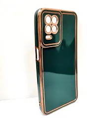 Thuban Soft Silicone Back Cover with Transparent and Golden Frame Case Pattern for Realme 9-thumb1