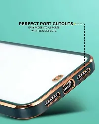 Thubans Soft Silicone Back Cover with Transparent and Golden Frame Case Pattern for VIVO V25-thumb4