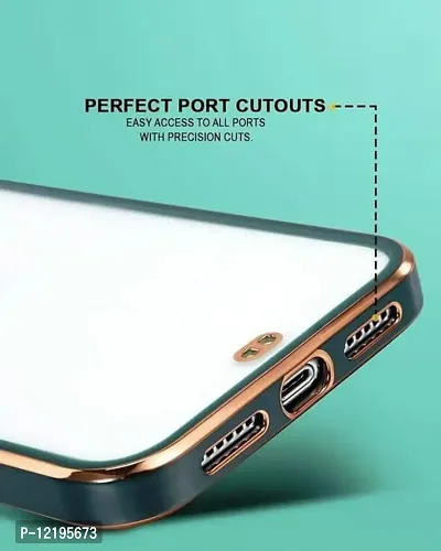 Thubans Soft Silicone Back Cover with Transparent and Golden Frame Case Pattern for VIVO V25-thumb5