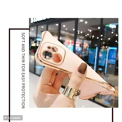 Thuban Soft Silicone Back Cover with Transparent and Golden Frame Case Pattern for VIVO T1 Pro 5G-thumb3