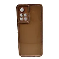 Thubans Soft Silicone Back Cover has Transparent and Golden Frame Case Pattern for Redmi Note 11T-thumb1