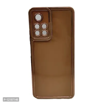 Thubans Soft Silicone Back Cover has Transparent and Golden Frame Case Pattern for Redmi Note 11T-thumb2