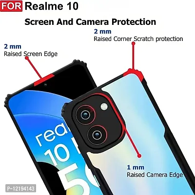 Thuban Realme 10 Case Back Cover Shockproof Bumper Crystal Clear I 360 Degree Protection TPU+PC I Camera Protection I Acrylic Transparent Eagle Cover-thumb3