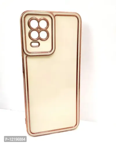 Thuban Soft Silicone Back Cover with Transparent and Golden Frame Case Pattern for Realme 9