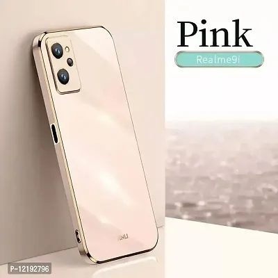 Thubans Soft Silicone Back Cover with Golden Frame Case Pattern for Realme 9I-thumb2