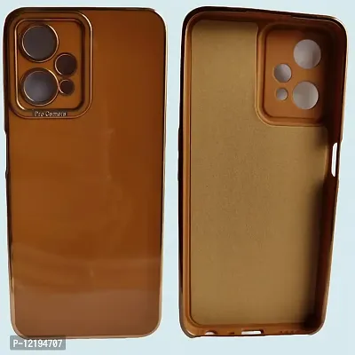 Thubans Soft Silicone Back Cover with Multiple Colur and Golden Frame for Realme 9 Pro Plus-thumb0