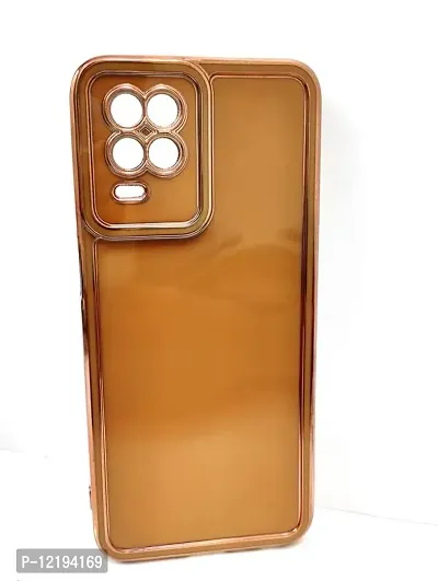 Thuban Soft Silicone Back Cover with Transparent and Golden Frame Case Pattern for Realme 9