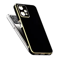 Thubans Soft Silicone Back Cover with Multiple Colur and Golden Frame for Realme 9 Pro-thumb1