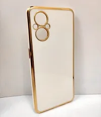 Thubans Soft Silicone Back Cover with Golden Frame Case Pattern for Oppo F21 Pro 5G-thumb1