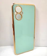 Thubans Soft Silicone Back Cover with Golden Frame Case Pattern for Oppo F21 Pro 5G-thumb1