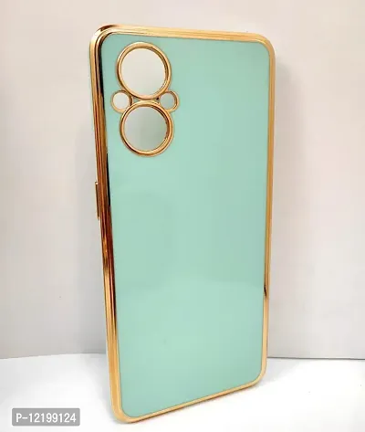 Thubans Soft Silicone Back Cover with Golden Frame Case Pattern for Oppo F21 Pro 5G-thumb2