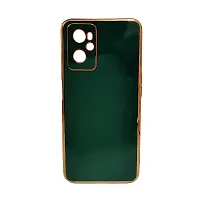 Thubans Soft Silicone Back Cover with Transparent and Golden Frame Case Pattern for Realme 9I-thumb1