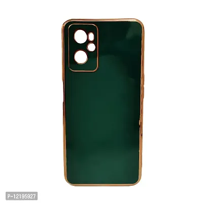 Thubans Soft Silicone Back Cover with Transparent and Golden Frame Case Pattern for Realme 9I-thumb2