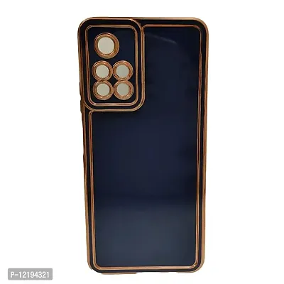 Thubans Soft Silicone Back Cover has Transparent and Golden Frame Case Pattern for Redmi Note 11T