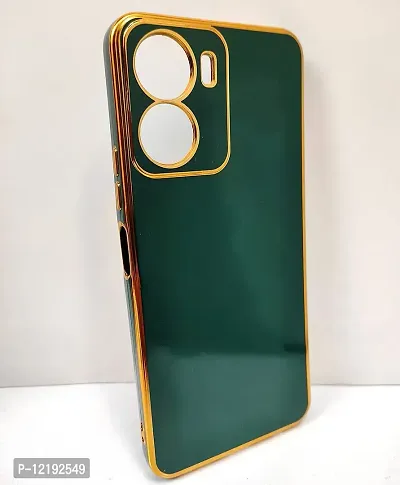 Thubans Soft Silicone Back Cover with Golden Frame Case Pattern for VIVO Y16 (Green)-thumb2