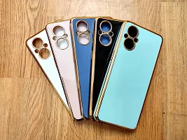 Thubans Soft Silicone Back Cover with Golden Frame Case Pattern for Oppo F21 Pro 5G-thumb3