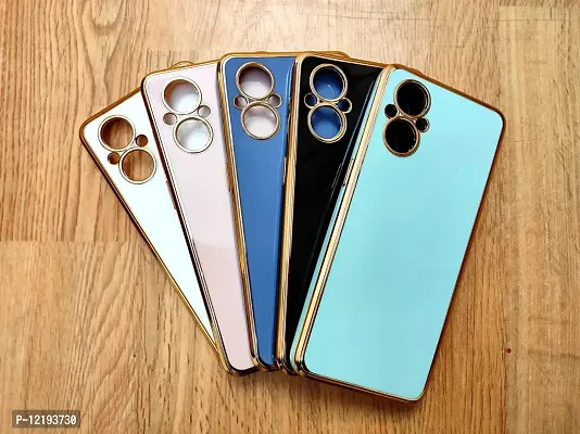 Thubans Soft Silicone Back Cover with Golden Frame Case Pattern for Oppo F21 Pro 5G-thumb4