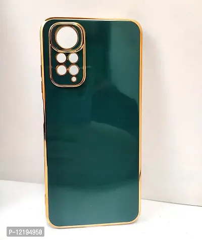Thuban Soft Silicone Back Cover and Golden Frame for Redmi Note 11 / Note 11S (Green)