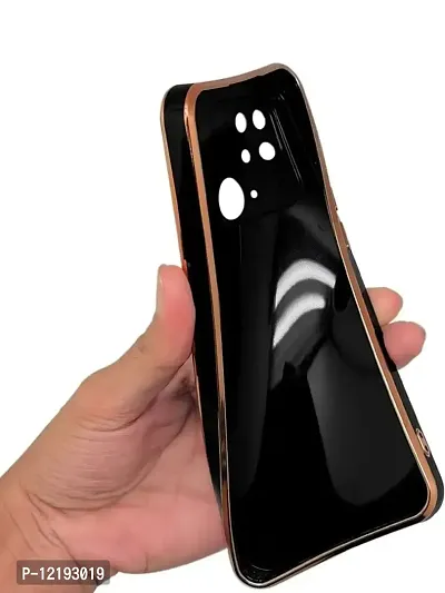 Thubans Soft Silicone Back Cover has Transparent and Golden Frame Case Pattern for Redmi Note 11T-thumb3